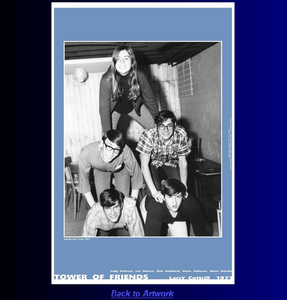 Portrait poster: Tower of Friends by Larry Cottrill